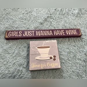 Bundle of 2 Wooden Decorative Signs